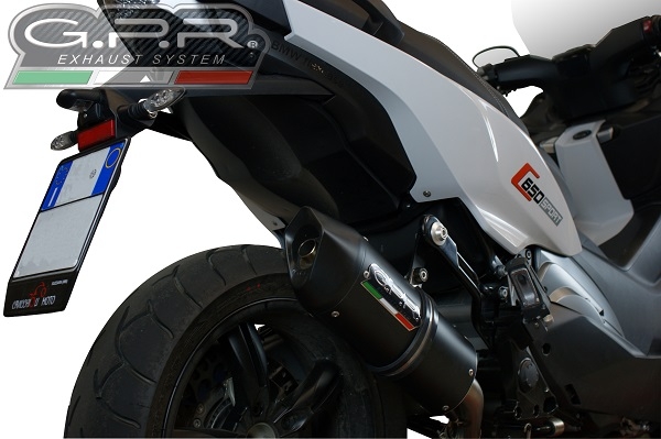 Escape compatível com Bmw C 650 Sport 2016-2020, Furore Evo4 Nero, Escape legal, homologado, silenciador com db killer removível e tubo de ligação específico 