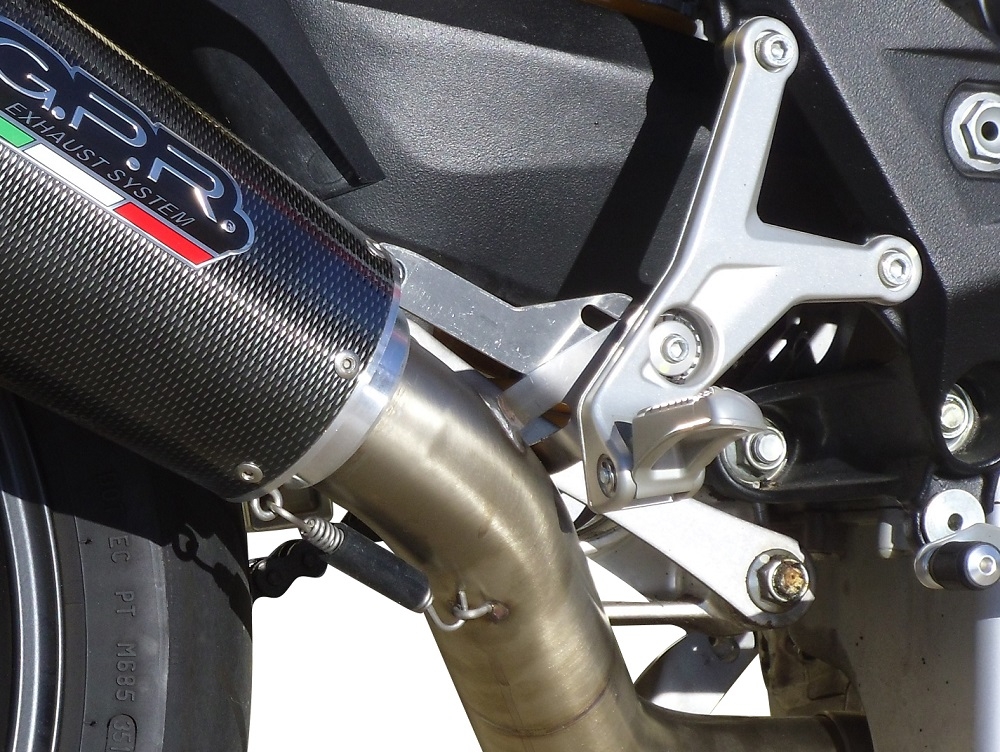 Escape compatível com Mv Agusta Brutale 800 Dragster 2017-2020, M3 Black Titanium, Escape legal, homologado, silenciador com catalisador, db killer removível e tubo de ligação específico 
