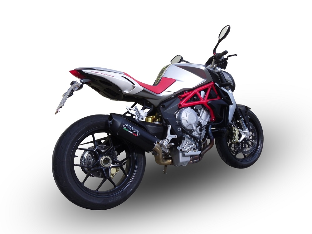 Escape compatível com Mv Agusta Brutale 800 2012-2016, Furore Nero, Escape legal, aprovado, com db killer removível, tubo de conexão e conversor catalítico 