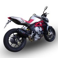 Escape compatível com Mv Agusta Brutale 800 2012-2016, Furore Nero, Escape legal, aprovado, com db killer removível, tubo de conexão e conversor catalítico 
