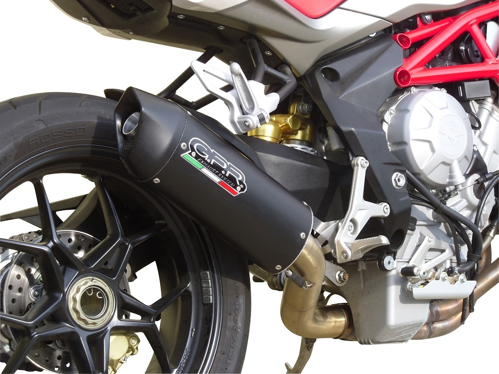 Escape compatível com Mv Agusta Brutale 800 2012-2016, Furore Nero, Escape legal, aprovado, com db killer removível, tubo de conexão e conversor catalítico 