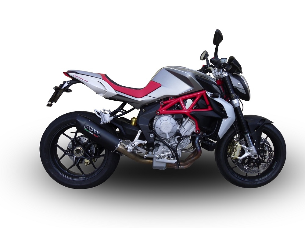 Escape compatível com Mv Agusta Brutale 800 2012-2016, Furore Nero, Escape legal, aprovado, com db killer removível, tubo de conexão e conversor catalítico 