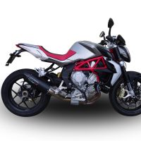 Escape compatível com Mv Agusta Brutale 800 2012-2016, Furore Nero, Escape legal, aprovado, com db killer removível, tubo de conexão e conversor catalítico 