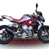 Escape compatível com Mv Agusta Brutale 800 2017-2020, Furore Evo4 Nero, Escape legal, homologado, silenciador com catalisador, db killer removível e tubo de ligação específico 