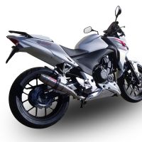 Escape compatível com Honda Cb 500 F 2021-2025, Deeptone Inox, Escape legal, homologado, silenciador com db killer removível e tubo de ligação específico 