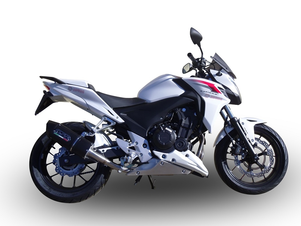 Escape compatível com Honda Cb 500 F 2013-2015, Furore Nero, Escape legal, homologado, silenciador com db killer removível e tubo de ligação específico 