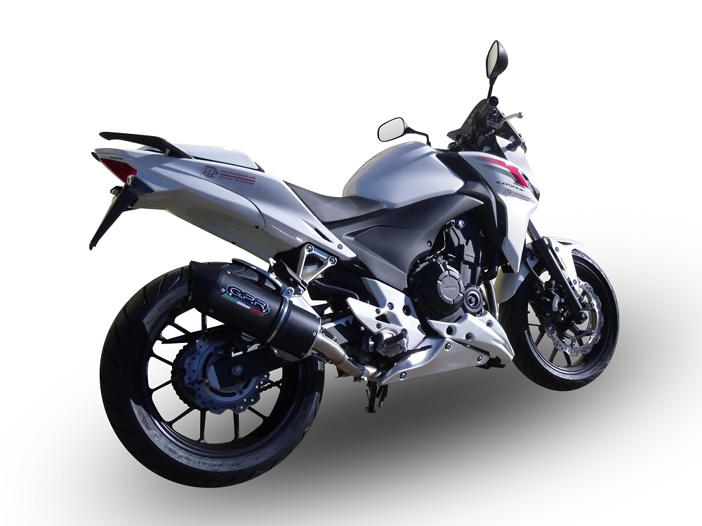 Escape compatível com Honda Cb 500 F 2013-2015, Furore Nero, Escape legal, homologado, silenciador com db killer removível e tubo de ligação específico 