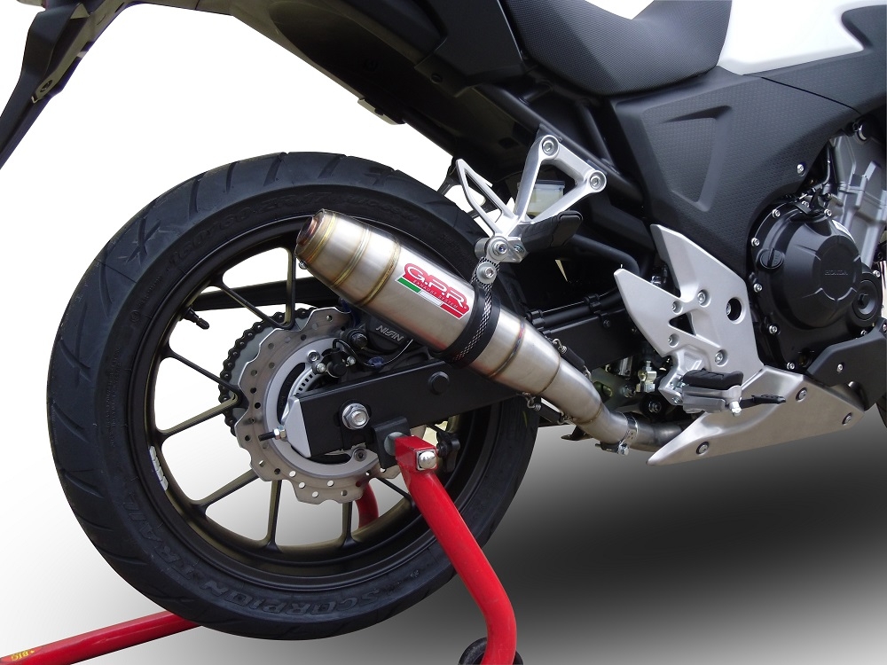 Escape compatível com Honda Cb 400 X 2019-2025, Deeptone Inox, Escape legal, homologado, silenciador com db killer removível e tubo de ligação específico 