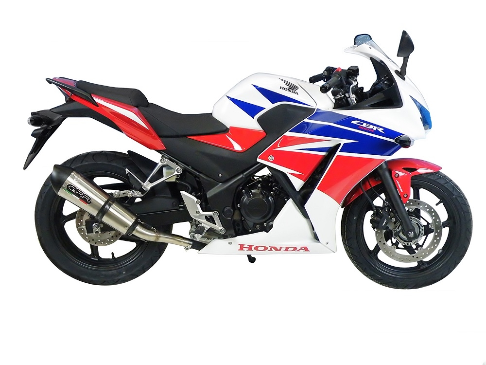 GPR escape compatível com  Honda Cbr 300 R 2014-2016, New Grand Prix Evo Titanium, Escape legal, homologado, silenciador com catalisador, db killer removível e tubo de ligação específico 