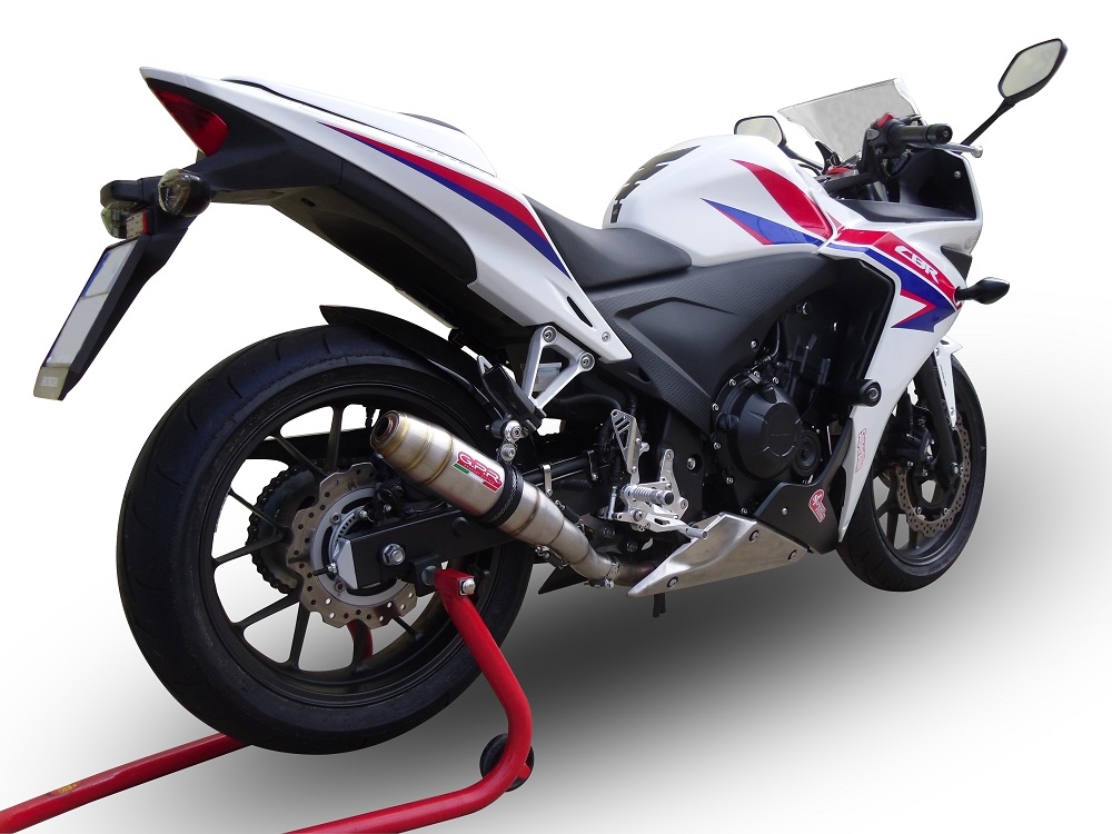 Escape compatível com Honda Cbr 500 R 2012-2016, Deeptone Inox, Sistema racing Silencioso com tubo de ligação 
