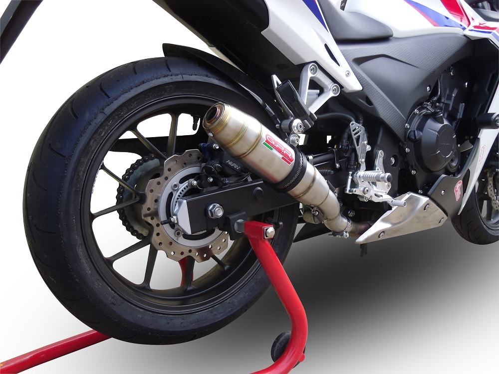 Escape compatível com Honda Cbr 500 R 2012-2016, Deeptone Inox, Sistema racing Silencioso com tubo de ligação 