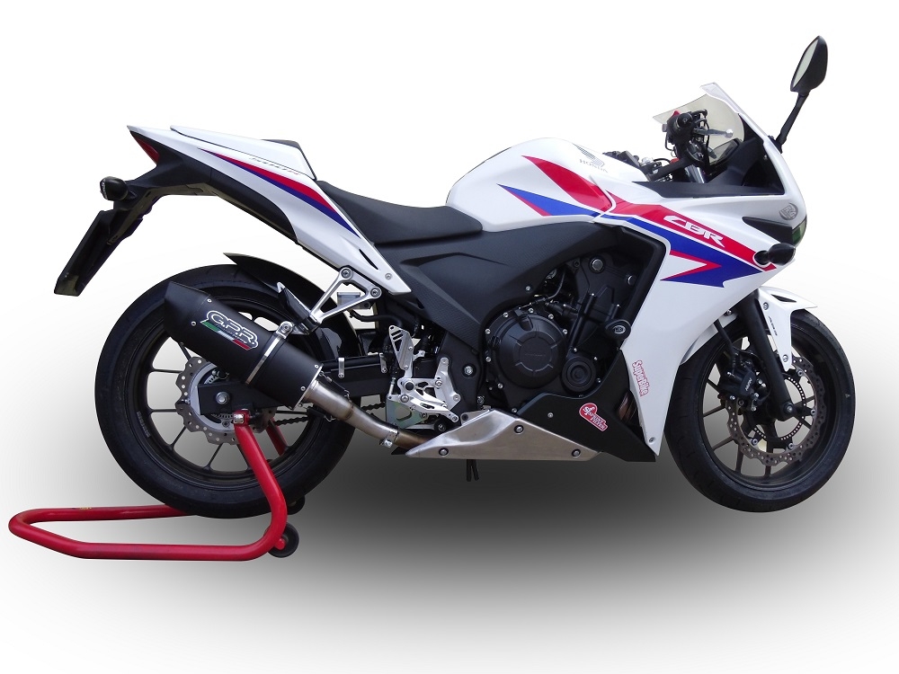 Escape compatível com Honda Cbr 500 R 2012-2016, Furore Nero, Sistema racing Silencioso com tubo de ligação 