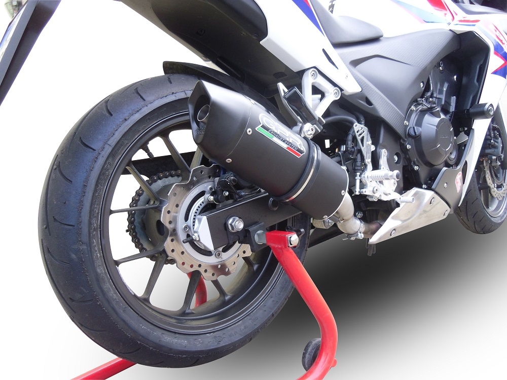 Escape compatível com Honda Cbr 500 R 2012-2016, Furore Nero, Sistema racing Silencioso com tubo de ligação 