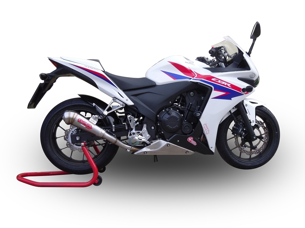 Escape compatível com Honda Cbr 500 R 2012-2016, Powercone Evo, Escape legal, homologado, silenciador com db killer removível e tubo de ligação específico 