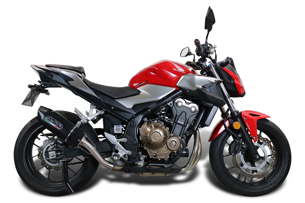 Escape compatível com Honda Cb 500 F 2021-2025, Furore Nero, Escape legal, homologado, silenciador com db killer removível e tubo de ligação específico 