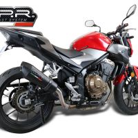 GPR escape compatível com  Honda Cb 500 F 2021-2025, New Grand Prix Evo Black Titanium, Escape legal, homologado, silenciador com db killer removível e tubo de ligação específico 