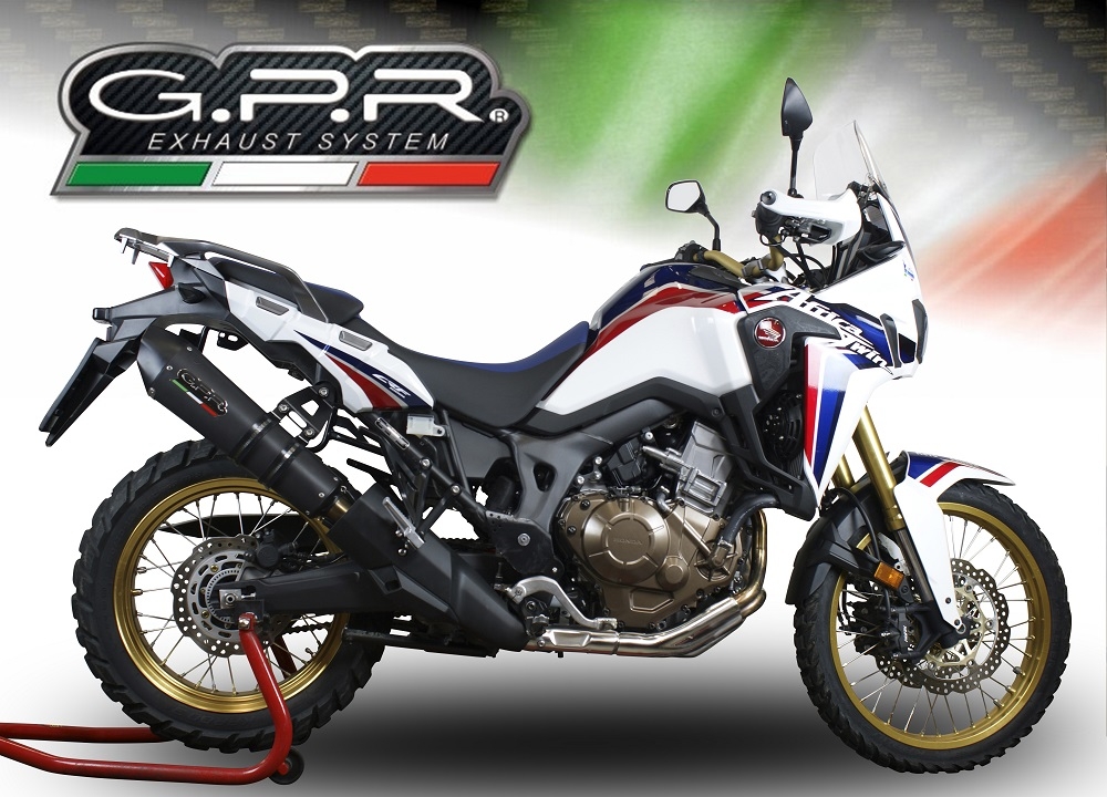 Escape compatível com Honda Crf 1000 L Africa Twin 2015-2017, Gpe Ann. Black titanium, Escape legal, homologado, silenciador com db killer removível e tubo de ligação específico 