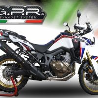 Escape compatível com Honda Crf 1000 L Africa Twin 2015-2017, Gpe Ann. Black titanium, Escape legal, homologado, silenciador com db killer removível e tubo de ligação específico 