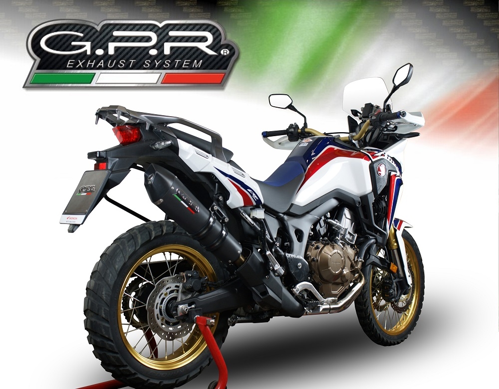Escape compatível com Honda Crf 1000 L Africa Twin 2015-2017, Gpe Ann. Black titanium, Escape legal, homologado, silenciador com db killer removível e tubo de ligação específico 