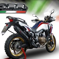 Escape compatível com Honda Crf 1000 L Africa Twin 2015-2017, Gpe Ann. Black titanium, Escape legal, homologado, silenciador com db killer removível e tubo de ligação específico 