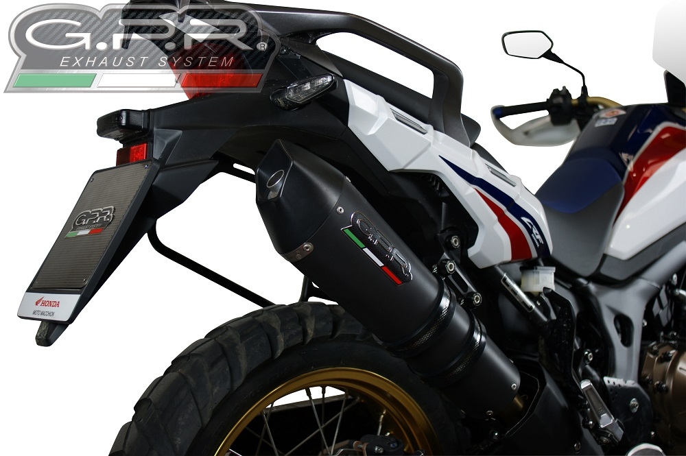 Escape compatível com Honda Crf 1000 L Africa Twin 2015-2017, Gpe Ann. Black titanium, Escape legal, homologado, silenciador com db killer removível e tubo de ligação específico 