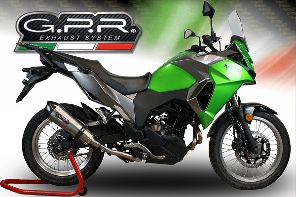 GPR escape compatível com  Kawasaki Versys-X 250 2017-2020, New Grand Prix Evo Titanium, Escape legal, homologado, silenciador com catalisador, db killer removível e tubo de ligação específico 