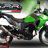 GPR escape compatível com  Kawasaki Versys-X 250 2017-2020, New Grand Prix Evo Titanium, Escape legal, homologado, silenciador com catalisador, db killer removível e tubo de ligação específico 