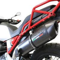 GPR escape compatível com  Moto Guzzi V85 TT 2021-2024, Furore Nero, Sistema racing Silencioso com tubo de ligação 