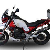 GPR escape compatível com  Moto Guzzi V85 TT 2021-2024, Furore Nero, Sistema racing Silencioso com tubo de ligação 