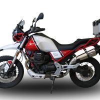 GPR escape compatível com  Moto Guzzi V85 TT 2021-2024, New Grand Prix Evo Titanium, Sistema racing Silencioso com tubo de ligação 