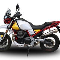 Escape compatível com Moto Guzzi V85 TT 2021-2024, Powercone Evo, Escape legal, homologado, silenciador com db killer removível e tubo de ligação específico 