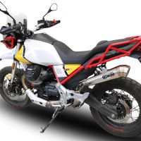 Escape compatível com Moto Guzzi V85 TT 2021-2024, Powercone Evo, Escape legal, homologado, silenciador com db killer removível e tubo de ligação específico 