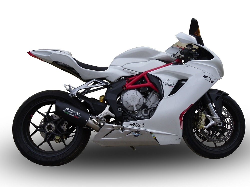 Escape compatível com Mv Agusta Brutale 675 2012-2015, Furore Nero, Escape legal, homologado, silenciador com db killer removível e tubo de ligação específico 