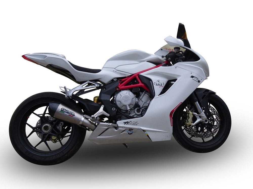 GPR escape compatível com  Mv Agusta F3 675 2012-2016, New Grand Prix Evo Titanium, Escape legal, homologado, silenciador com db killer removível e tubo de ligação específico 