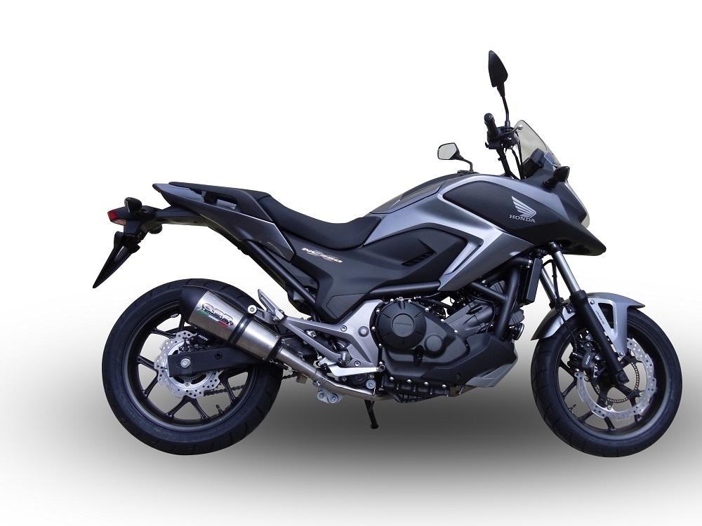 GPR escape compatível com  Honda Nc 700 X - S Dct  2012-2018, New Grand Prix Evo Titanium, Escape legal, homologado, silenciador com db killer removível e tubo de ligação específico 