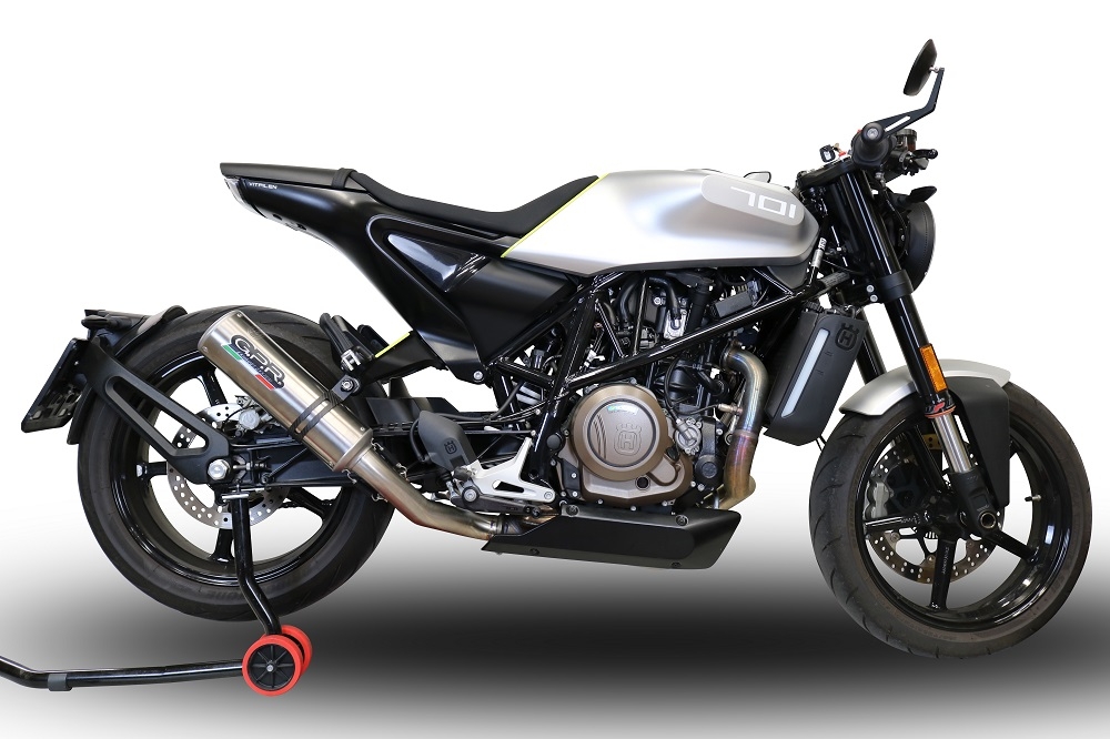 Escape compatível com Husqvarna Svartpilen 701 2018-2020, M3 Inox , Escape legal, homologado, silenciador com db killer removível e tubo de ligação específico 