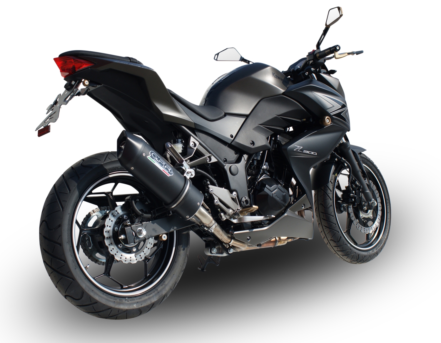 Escape compatível com Kawasaki Z 300 2014-2017, Furore Nero, Escape legal, homologado, silenciador com db killer removível e tubo de ligação específico 
