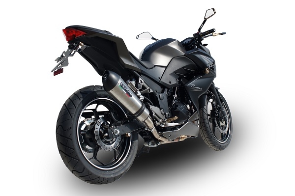 GPR escape compatível com  Kawasaki Z 300 2014-2017, New Grand Prix Evo Titanium, Escape legal, homologado, silenciador com db killer removível e tubo de ligação específico 