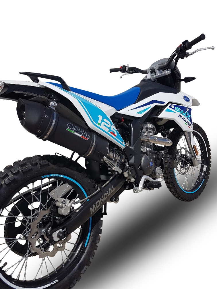 Escape compatível com F.B. Mondial Smx 125 Enduro 2021-2023, Furore Evo4 Nero, Escape legal, aprovado, com db killer removível, tubo de conexão e conversor catalítico 