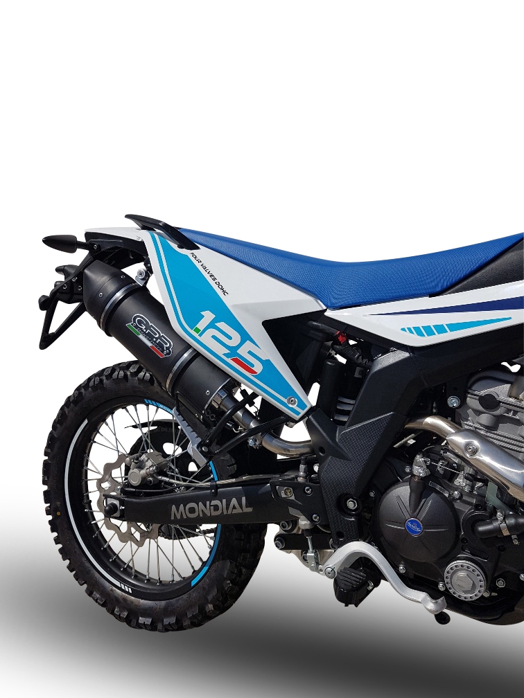 Escape compatível com F.B. Mondial Smx 125 Enduro 2021-2023, Furore Evo4 Nero, Escape legal, aprovado, com db killer removível, tubo de conexão e conversor catalítico 