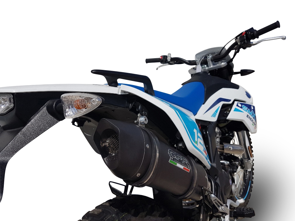 Escape compatível com F.B. Mondial Smx 125 Enduro 2021-2023, Furore Evo4 Nero, Escape legal, aprovado, com db killer removível, tubo de conexão e conversor catalítico 