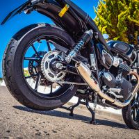 GPR escape compatível com  Triumph Street Twin 900 2015-2019, Deeptone Inox, Par de silenciosos de escape homologadas, com db killer removível e tubos de ligação específicos 
