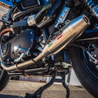 GPR escape compatível com  Triumph Street Twin 900 2015-2019, Deeptone Inox, Par de silenciosos de escape homologadas, com db killer removível e tubos de ligação específicos 