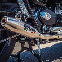 GPR escape compatível com  Triumph Street Twin 900 2015-2019, Deeptone Inox, Par de silenciosos de escape homologadas, com db killer removível e tubos de ligação específicos 