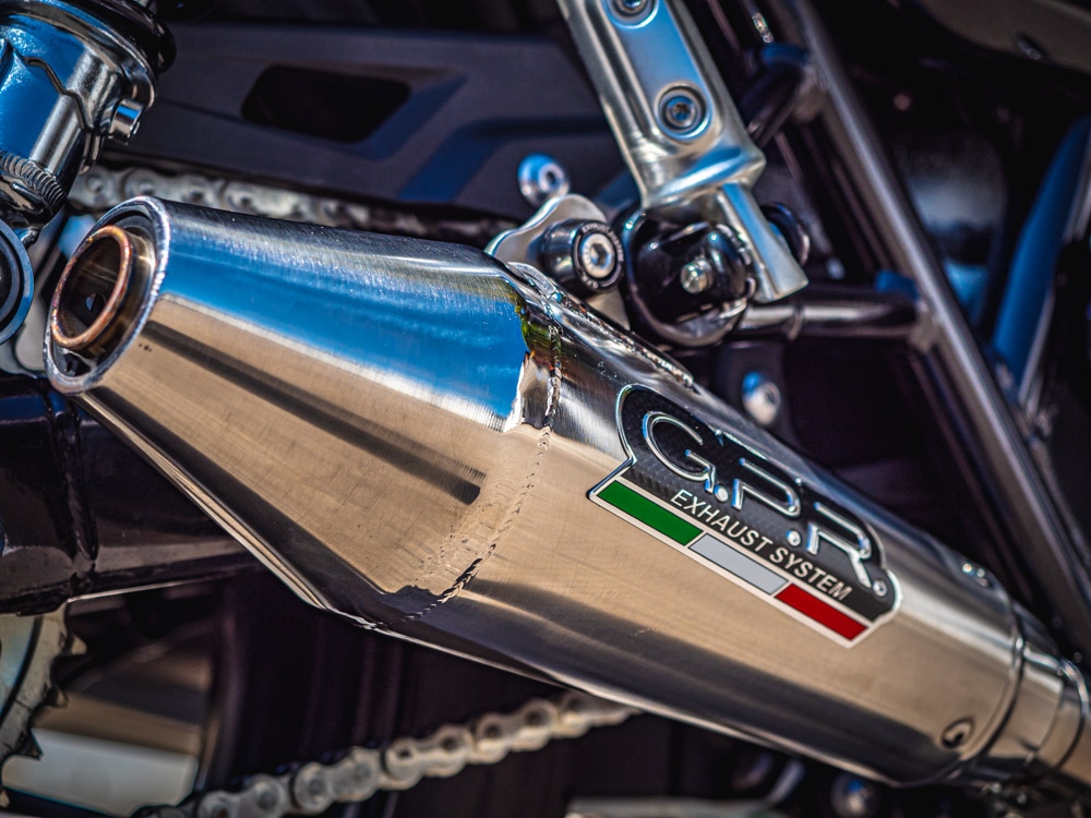 Escape compatível com Triumph Street Twin 900 2020-2021, Vintacone, Par de silenciosos de escape homologadas, com db killer removível e tubos de ligação específicos 