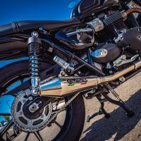 Escape compatível com Triumph Street Twin 900 2020-2021, Vintacone, Par de silenciosos de escape homologadas, com db killer removível e tubos de ligação específicos 