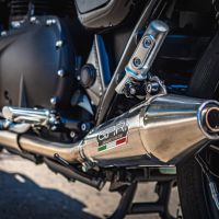 Escape compatível com Triumph Street Twin 900 2020-2021, Vintacone, Par de silenciosos de escape homologadas, com db killer removível e tubos de ligação específicos 