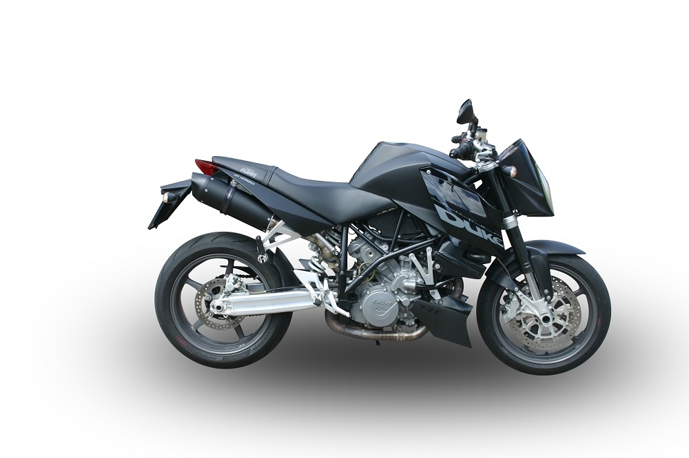 Escape compatível com Ktm Superduke 990 - R ( LC8) 2004-2012, Furore Nero, Par de terminais de exaustão aprovados, com db killer removível, catalisadores e tubo de conexão específico 
