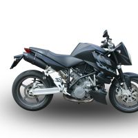 Escape compatível com Ktm Superduke 990 - R ( LC8) 2004-2012, Furore Nero, Par de terminais de exaustão aprovados, com db killer removível, catalisadores e tubo de conexão específico 
