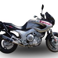 Escape compatível com Yamaha Tdm 850 1991-2001, Furore Nero, Par de silenciosos de escape homologadas, com db killer removível e tubos de ligação específicos 
